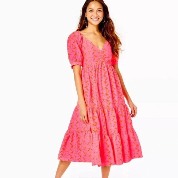 Kina Babydoll Eyelet Midi - Picture 1 of 7